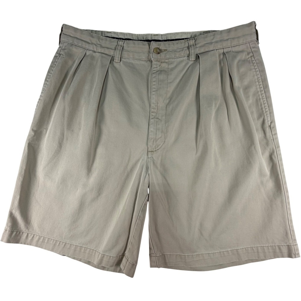 Polo Ralph Lauren Mens Pleated Chino Shorts Tan Khaki Cotton Size 35 91544